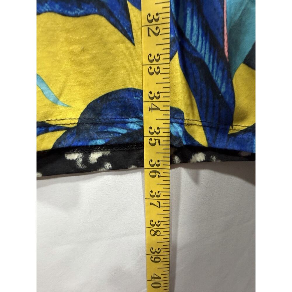 Adidas x FARM Rio Tropical Palm Leaf Print T-Shirt Dress Womens Blue - Size M - Picture 6 of 9